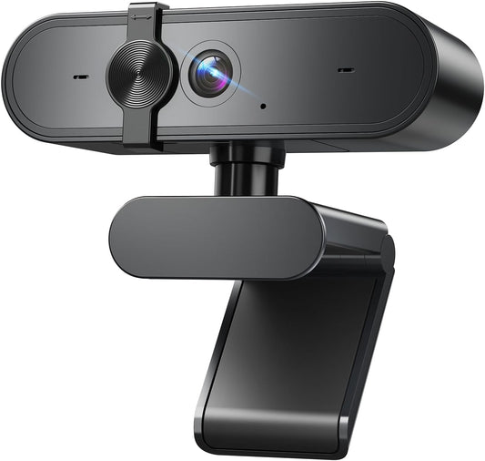 1080P Webcam Computer Camera with Microphone & Wide View - Auto Light Correction Webcam for PC, Mac, Laptop, Desktop - Built-in Privacy Cover Plug & Play USB for Zoom/Skype/Streaming