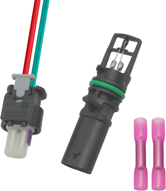 Intake Air Temperature Sensor & Connector Harness Compatible with Chrysler Dodge Jeep Ram 2011-2024 Avenger Challenger Charger Durango Grand Caravan Journey 3.6L Replaces 5149182AA 5149182AB