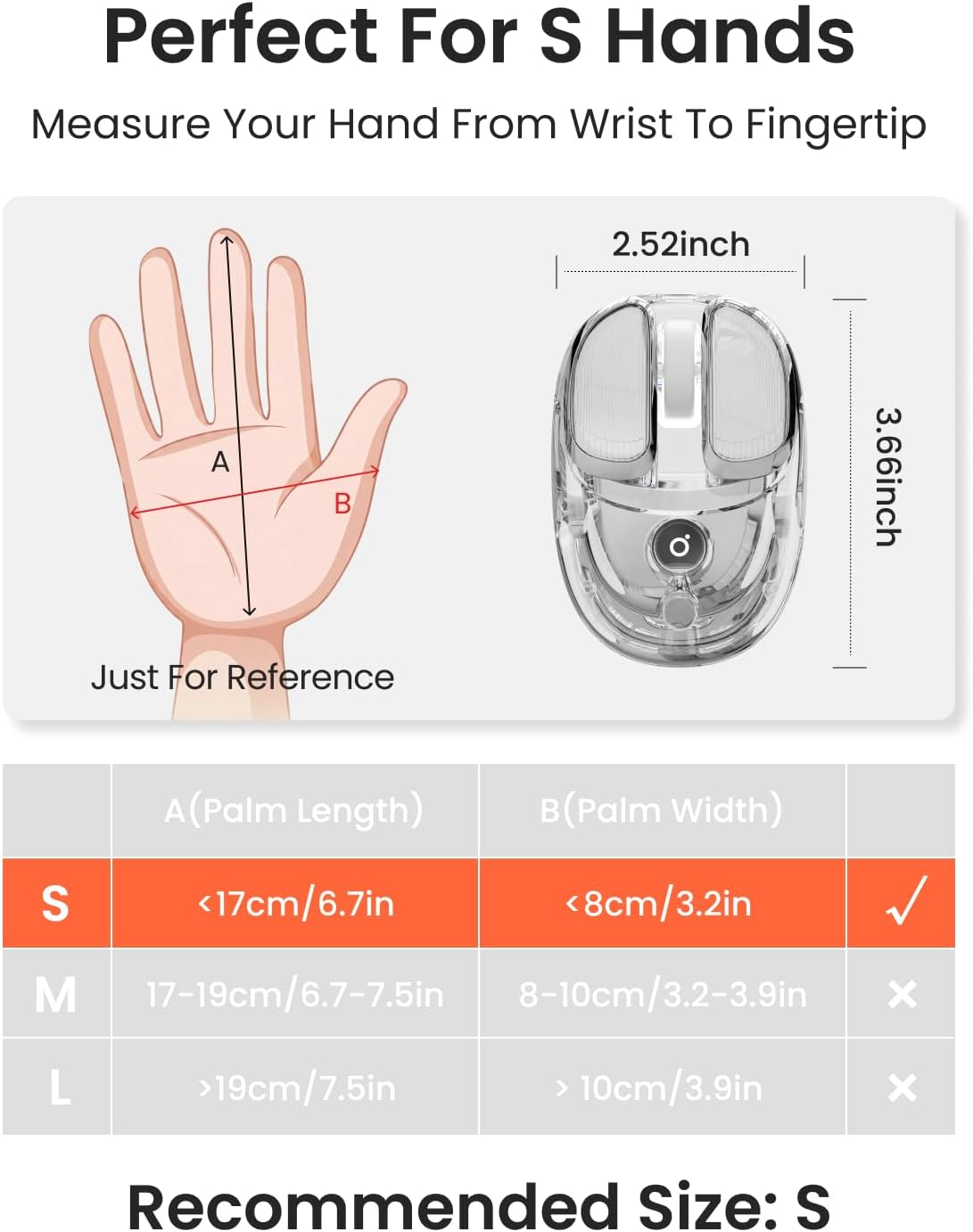 SEUNKWANG Q9 Transparent Wireless Mouse with RGB Lighting, Compact Multi-Device Bluetooth &amp; 2.4G Computer Mouse, Rechargeable, Quiet Clicks, 4800 DPI Cute Mice for Laptop, PC, Mac, iPad - Silver