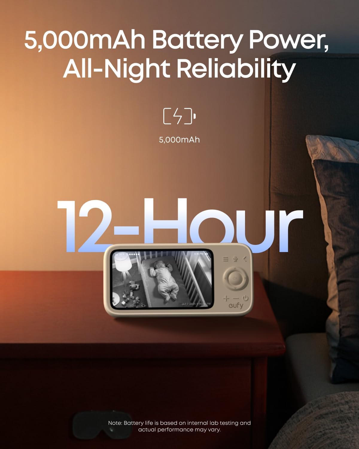 eufy Baby Monitor C10, 2K Camera, 4.5" 480p Display, No Wi-Fi
