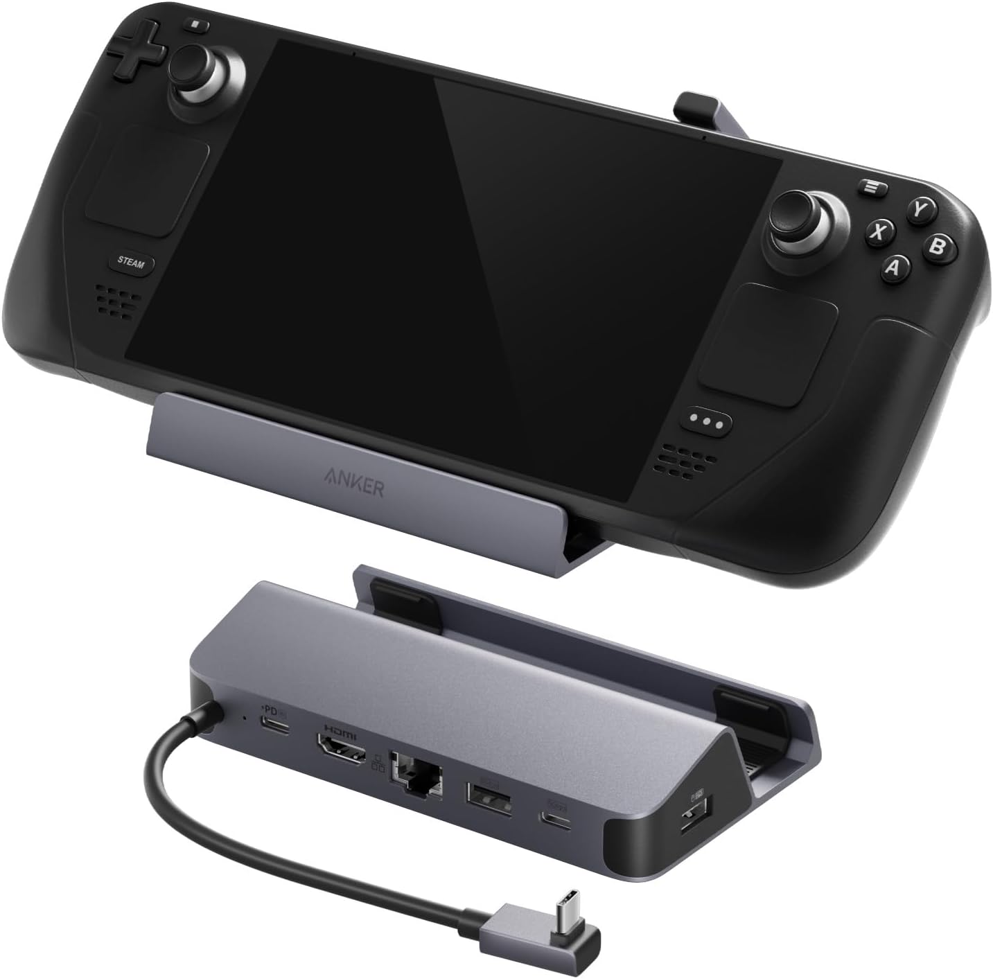 Anker Steam Deck Dock, 6-in-1 4K@60Hz HDMI Docking Station for Steam Deck | 4K HDMI, 1Gbps Ethernet, 2 USB-A, USB-C Port, Fast Charging, for Steam Deck (OLED)/ROG Ally/Legion Go (Not for Rog Ally X)