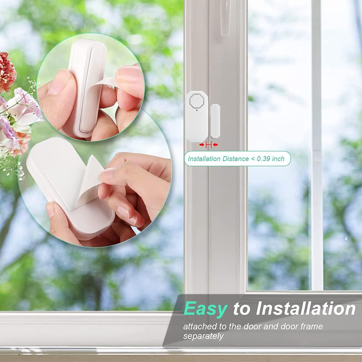 Door Window Alarm When Opened for Home Security with Remote, Wireless Door Sensor Alarm for Kids Safety with Adjustable Volume ( 6Pcs Sensor +2Remote)