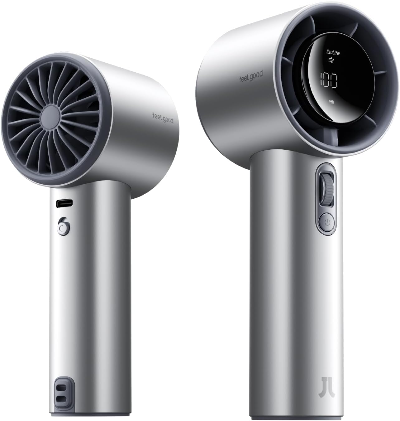 JISULIFE Handheld Fan Pro1S - Next-Gen Airflow: Up to 40H Runtime | Electroplated ABS-Luxury Shine, 1-100 Speed Scroll Wheel, 5000mAh-Portable Fan for Travel, Gifts for Women(Chrome Purple,1Pc)