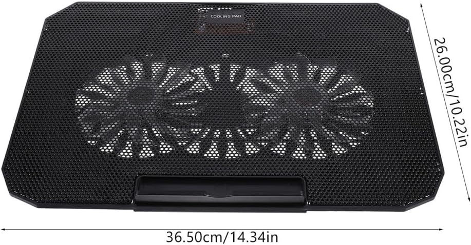 TEHAUX Laptop Cooling Pad for 14-15.6 inch Laptops USB Laptop Cooler Stand with Large Mesh Heat Dissipation Quiet Dual-Core Cooling 4-Gear Adjustable Tilt for Office Home Desk Use