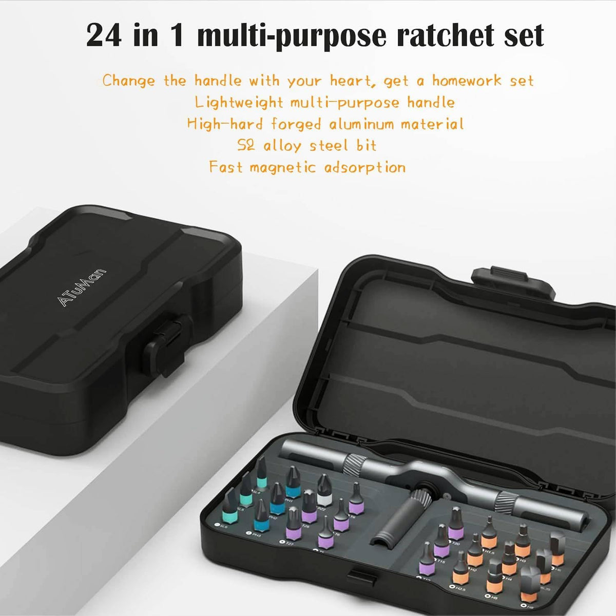 Asnish 24 in1 Magnetic Screwdriver Set Mini Precision Screwdriver Set | Removable magnetic bits with compact storage case for repairing phones, laptops, PCs, watches, glasses and other electronics
