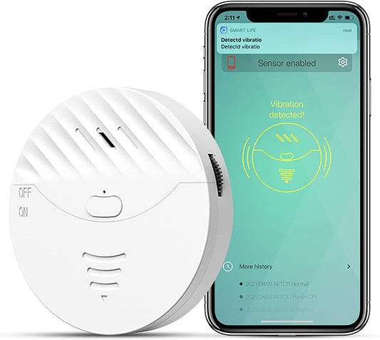 WiFi Door Window Alarm: Smart Window Alarm,Vibration Sensors with 130dB Alarm and Free App Alerts, Compatible with Alexa Google Home, Glass Break Security Alarm Sensor for Kids Garage Office