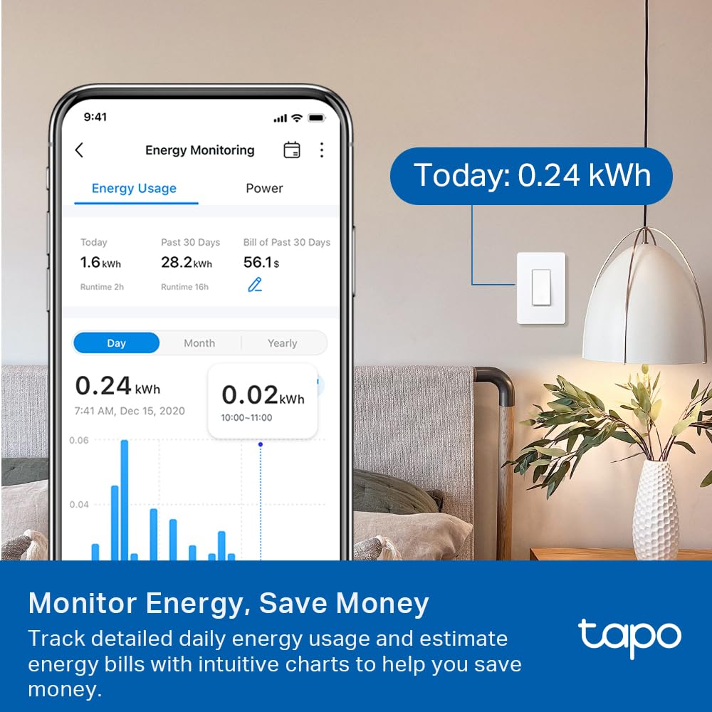 Tapo Smart Switch, S515, Single-Pole/3-Way/4-Way, Matter Compatible | Works with Alexa, Siri, Google Home, SmartThings, UL Certified, 2.4GHz Wi-Fi