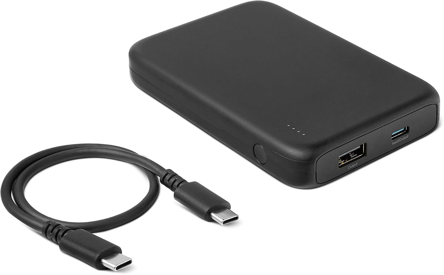 Amazon Basics High-Capacity Portable Charger Power Bank with 3-Port Output, 20,000 mAh, Black