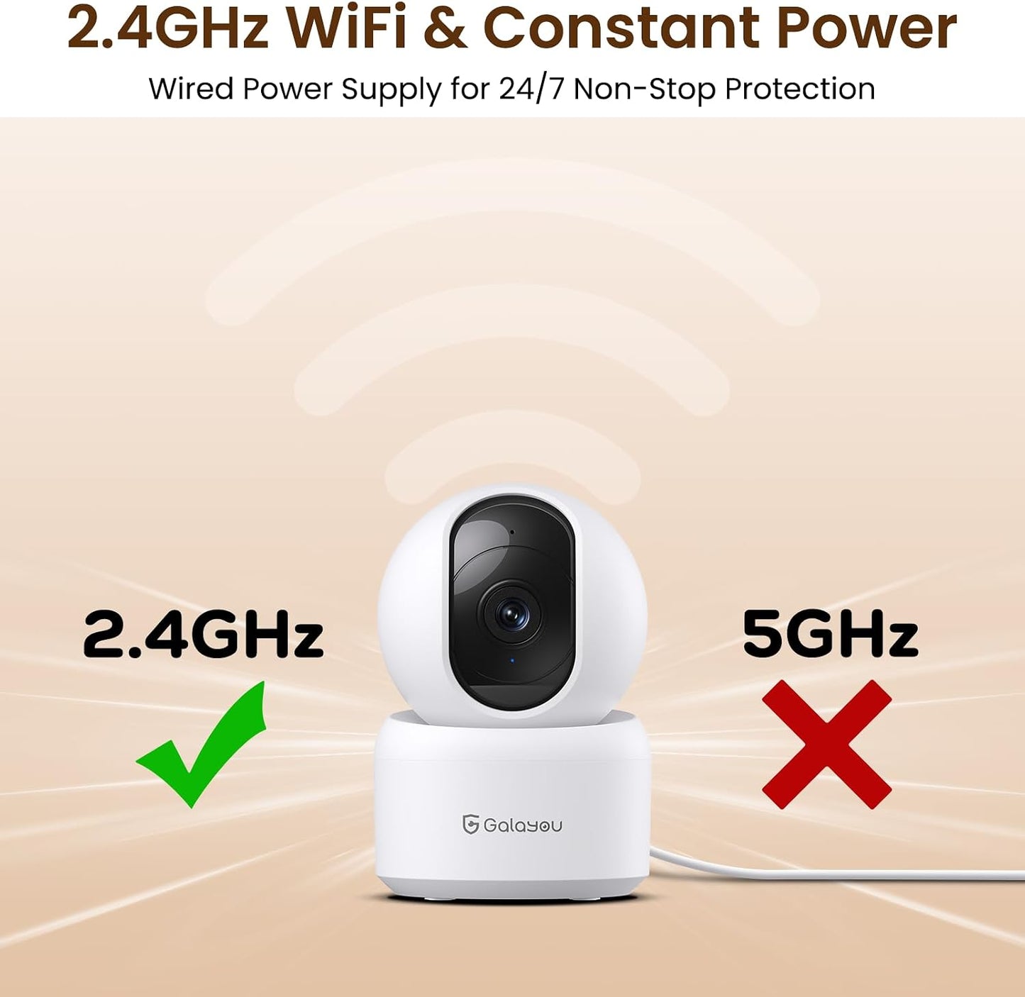 GALAYOU Indoor Cameras for Home Security/Baby Monitoring in 2K, G2 4Pack | Wi-Fi/Nanny Cam/Baby Monitor, with Phone APP, PTZ, Night Vision, Siren, Wired Plug, Two-Way Talk, 24/7 TF Card, Cloud Storage