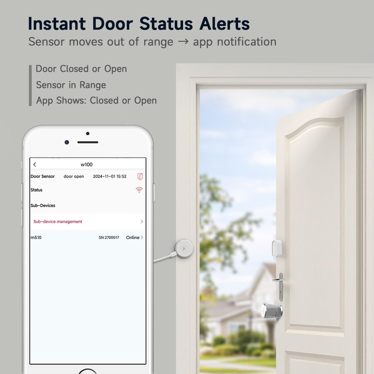 WeHere Wi-Fi Bridge (W100) & Door Sensor for WeHere Smart Lockboxes, Door Sensor for Business
