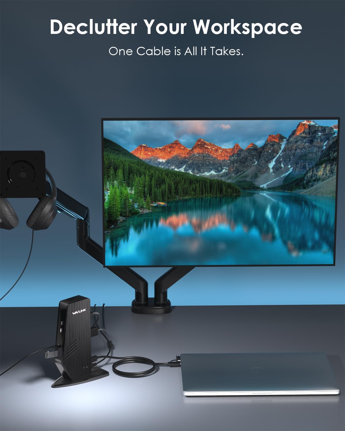 WAVLINK USB C Docking Station Dual Monitor, Dual 5K/4K@60Hz Displaylink Docking Station for M1/M2/M3/M4 Mac or Windows, 13-in-1 Laptop Dock with 2X HDMI, 2X DP, 130WPD, Gigabit Ethernet, 5X USB, Audio