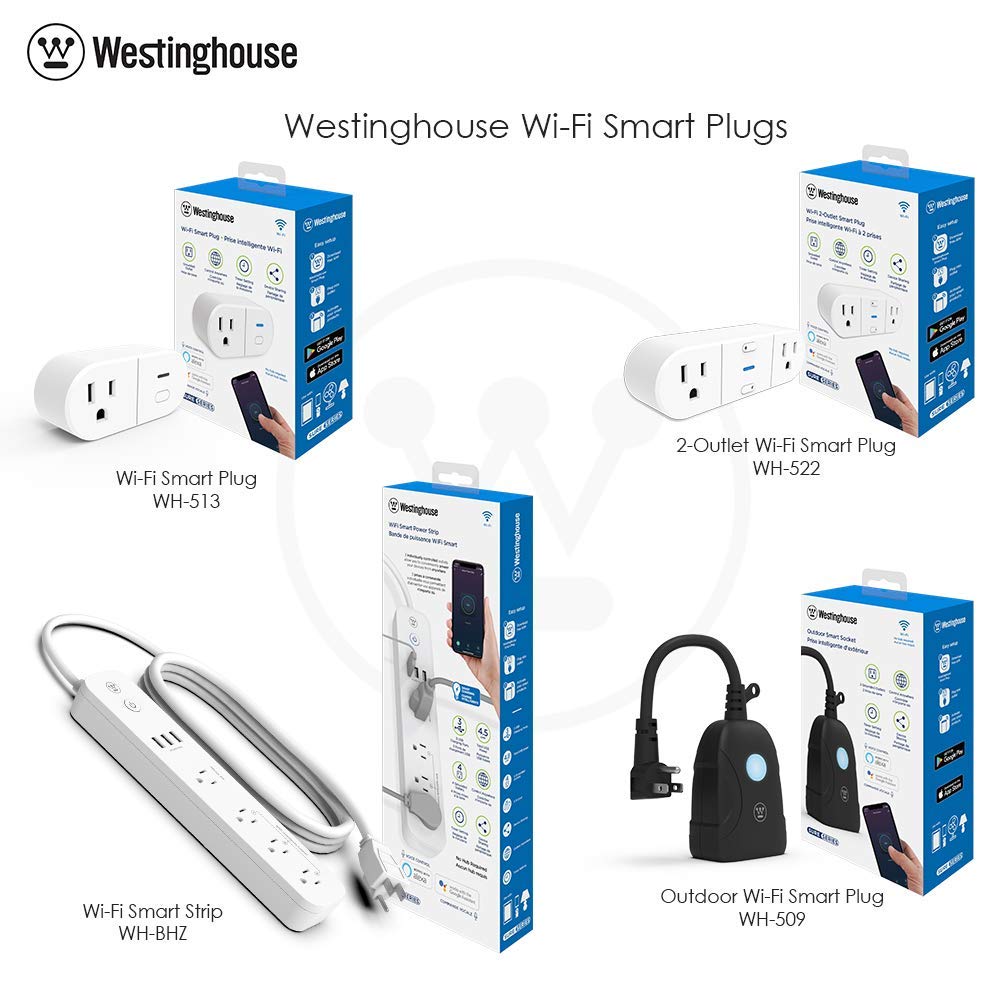 Westinghouse 94007 Sure Series Wi-Fi Single Plug Smart Outlets, White