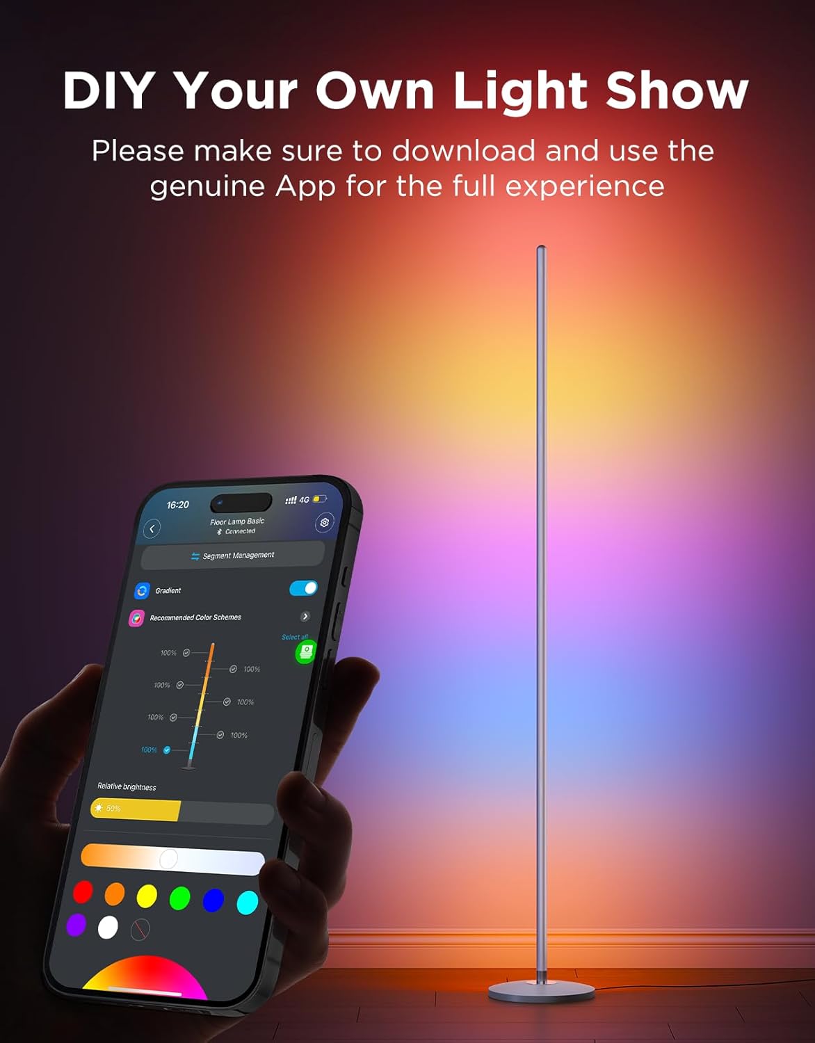 Govee RGBIC Floor Lamp, 1000lm LED Corner Lamp