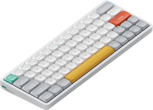 nuphy Air60 V2 Portable Wireless Keyboard 60% Low Profile Mechanical Keyboard Support QMK/VIA Compatible with Windows/mac OS/Linux Supports Bluetooth 5.1/2.4GHz/Wired USB-C White-Gateron Aloe Switch