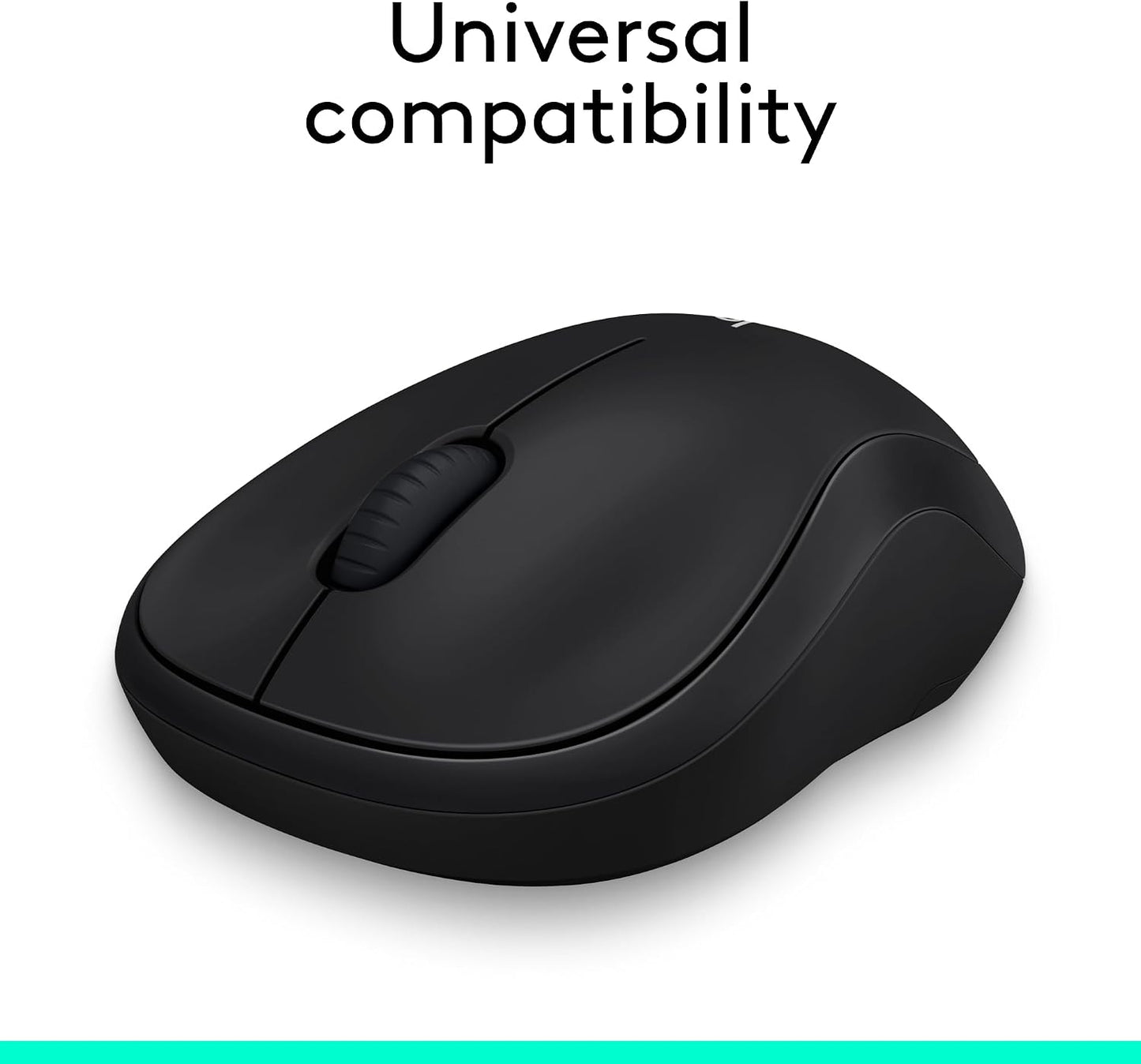 Logitech M185 Compact Ambidextrous Wireless Mouse with Rubber Grips - Black | Ambidextrous mouse with 2.4 GHz USB-A Nano Receiver, Optical Tracking, 12-Months Battery Life, PC, Mac, Laptop compatible