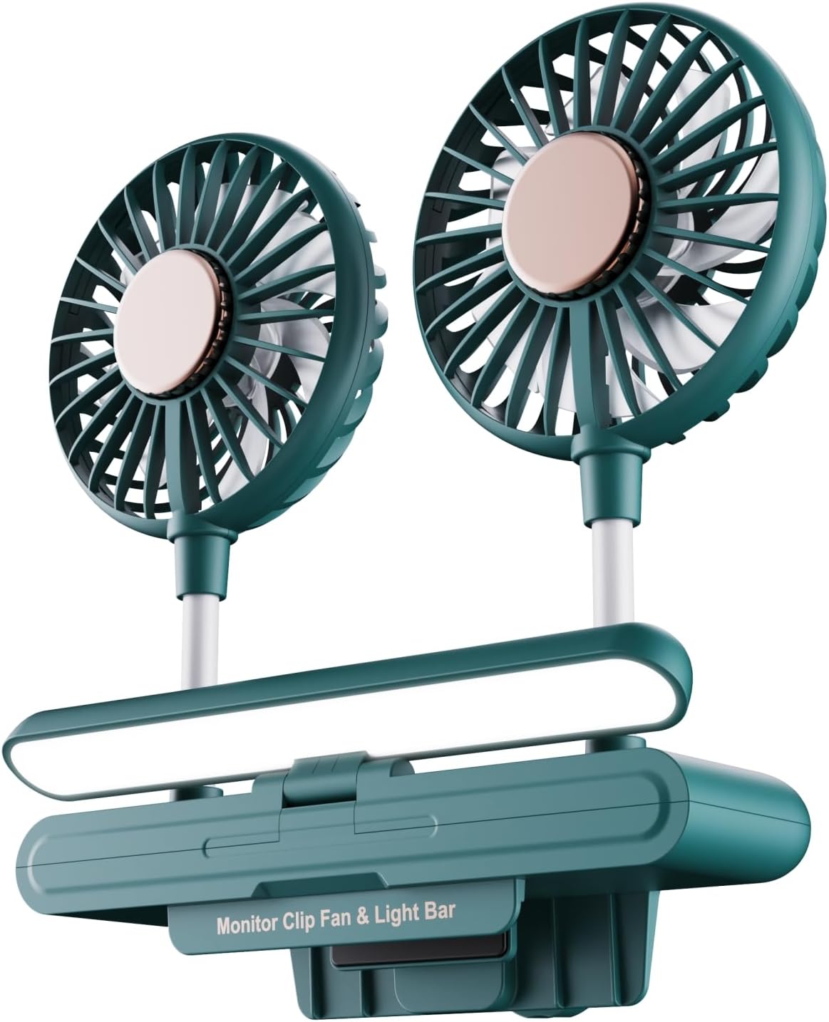 Monitor fan with lamp Office Quiet USB Fan for Working (Forest Green)