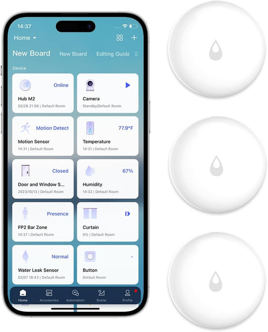Aqara Water Leak Sensor 3 Pack, Zigbee Water Leak Detector for Alarm System | Requires AQARA HUB, App Notifications, Smart Home Automation, for Kitchen, Bathroom, Basement, Wireless, Works with IFTTT