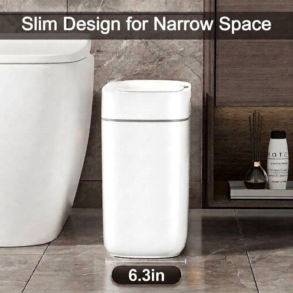 MOPALL 3.2 Gallon Motion Sensor Trash Can with Lid for Bathroom
