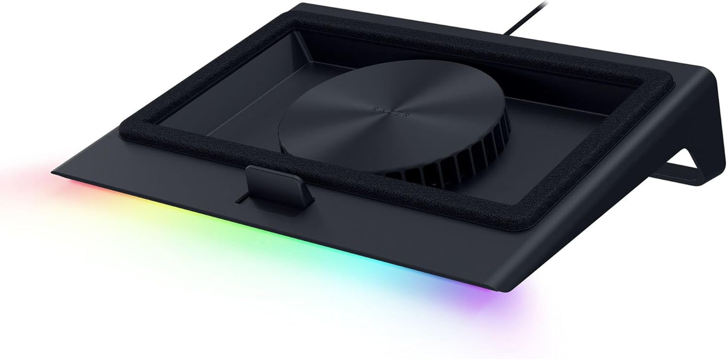Razer Laptop Cooling Pad Adaptive Smart, Intelligent Fan Control | Airtight Pressure Chamber, Fits Most Laptops & Macbooks 14" to 18", Preset & Custom Fan Curves, 3 Port USB Type A, Chroma RGB