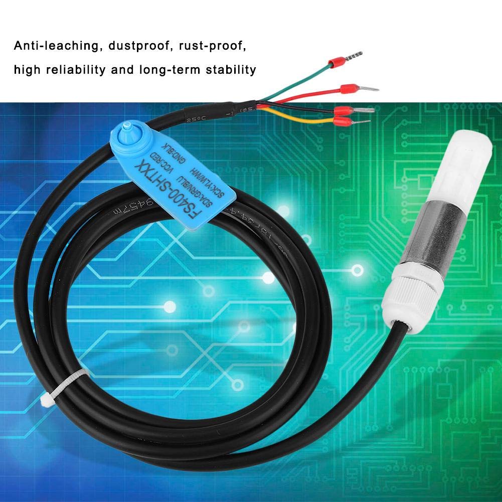 FS400-SHT30/31/35 Temperature Humidity Sensor,Dustproof Temperature Humidity Sensor Stainless Steel Plastic Housing I2C Output FS400-SHT3X(FS400-SHT30)