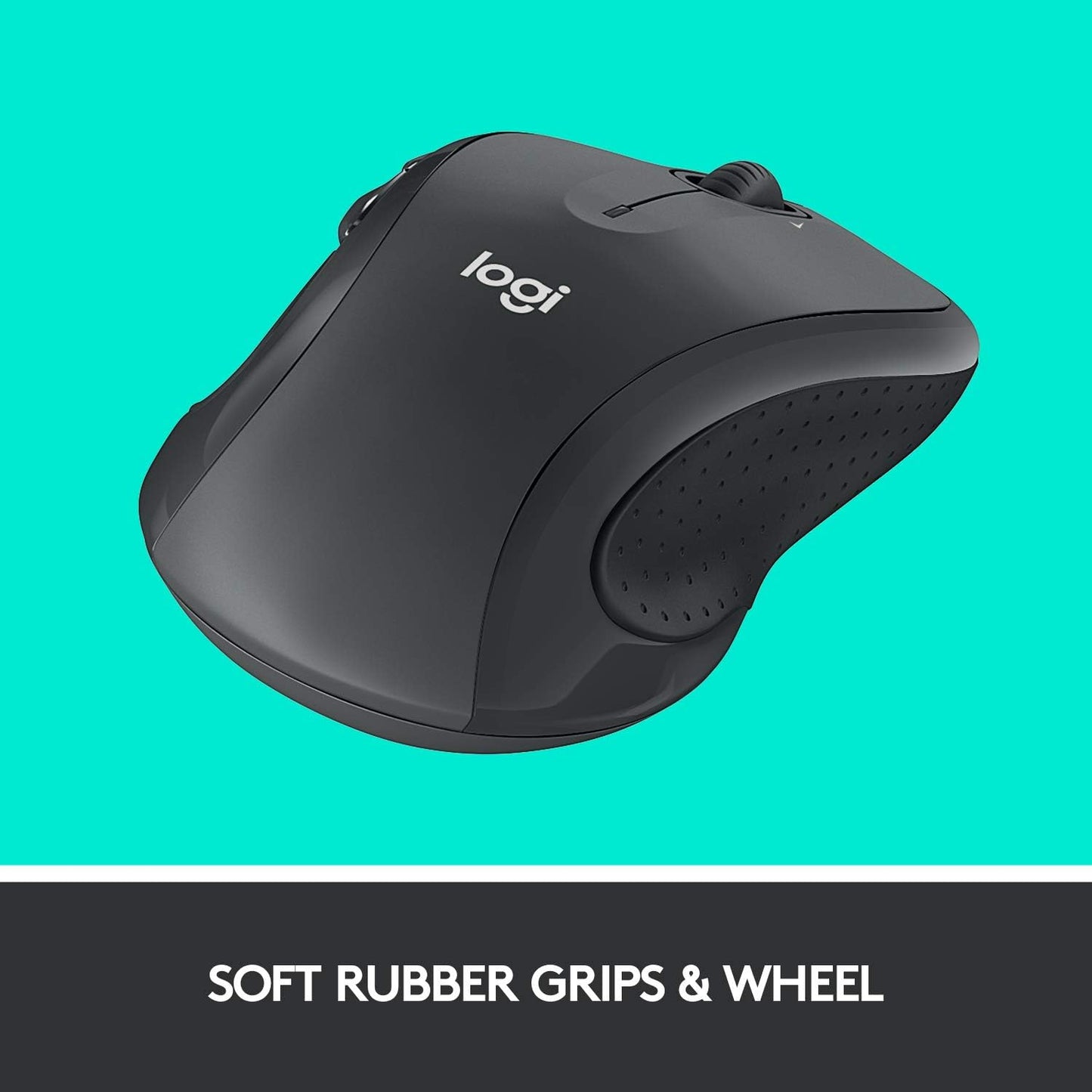 Logitech M510 Full Size Ambidextrous 2.4 GHz Wireless Mouse | 2.4 GHz USB-A Nano Receiver, tilt-to-scroll function, 2-year battery life, Windows Mac Linux compatible, certified for Chrome