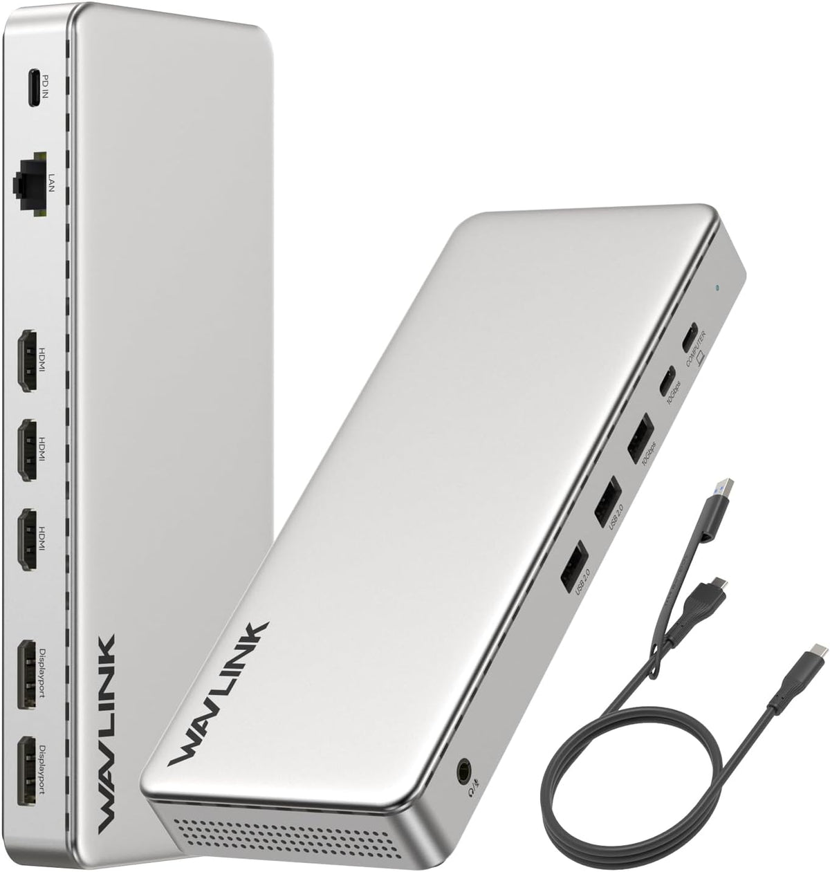 WAVLINK Laptop Docking Station, SM770 Dock,Triple HDMI, Dual DisplayPort