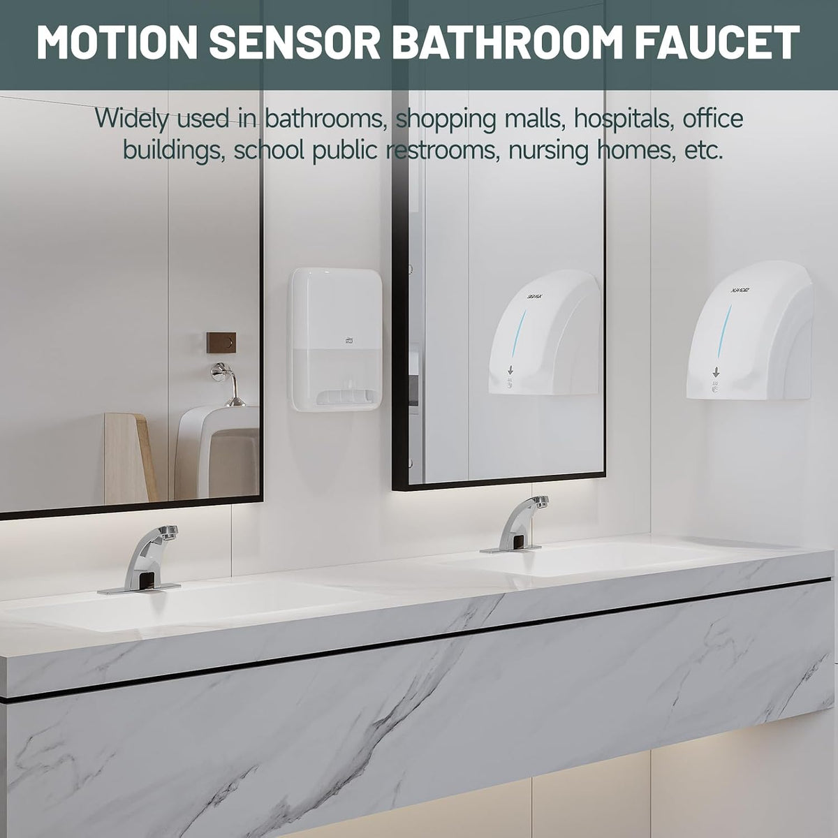 Chrome Touchless Bathroom Sink Faucet, Sensor Faucets