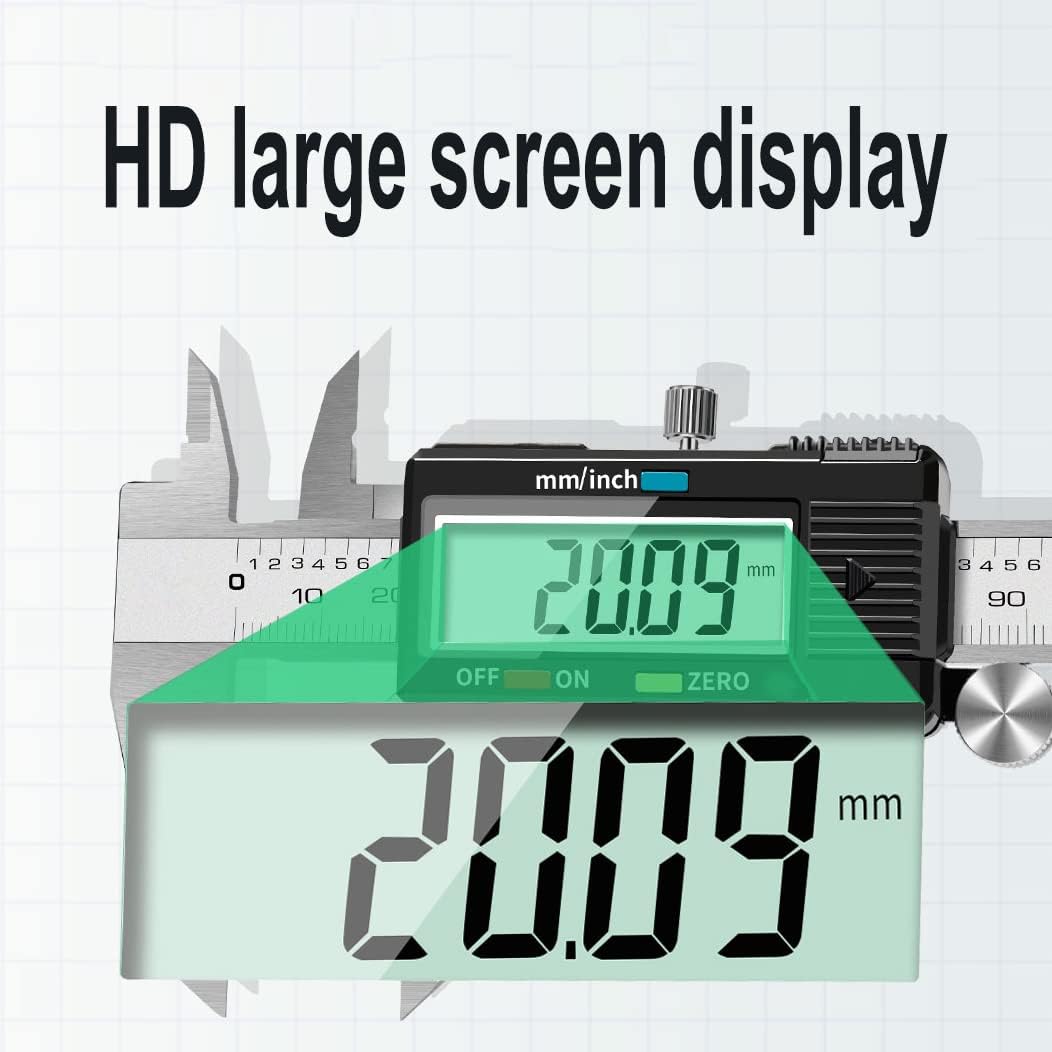 Digital Caliper, Electronic Digital Calipers, 0-6" Calipers Measuring Tool | Stainless Steel Construction with Large LCD Screen, Auto-Off Feature for 3D Printing,Inch and Millimeter Conversion