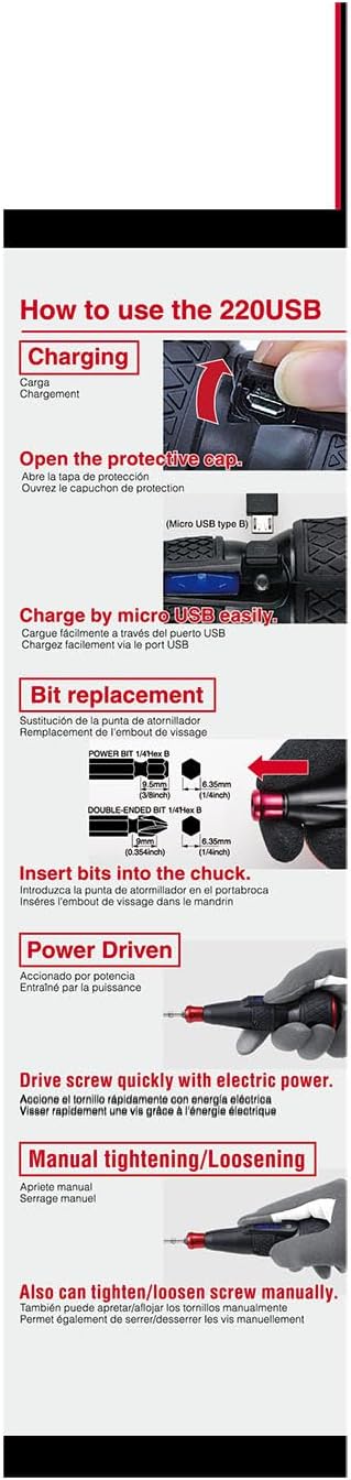 (US Model) VESSEL e-ASSIST Screwdriver, Higher-Torque