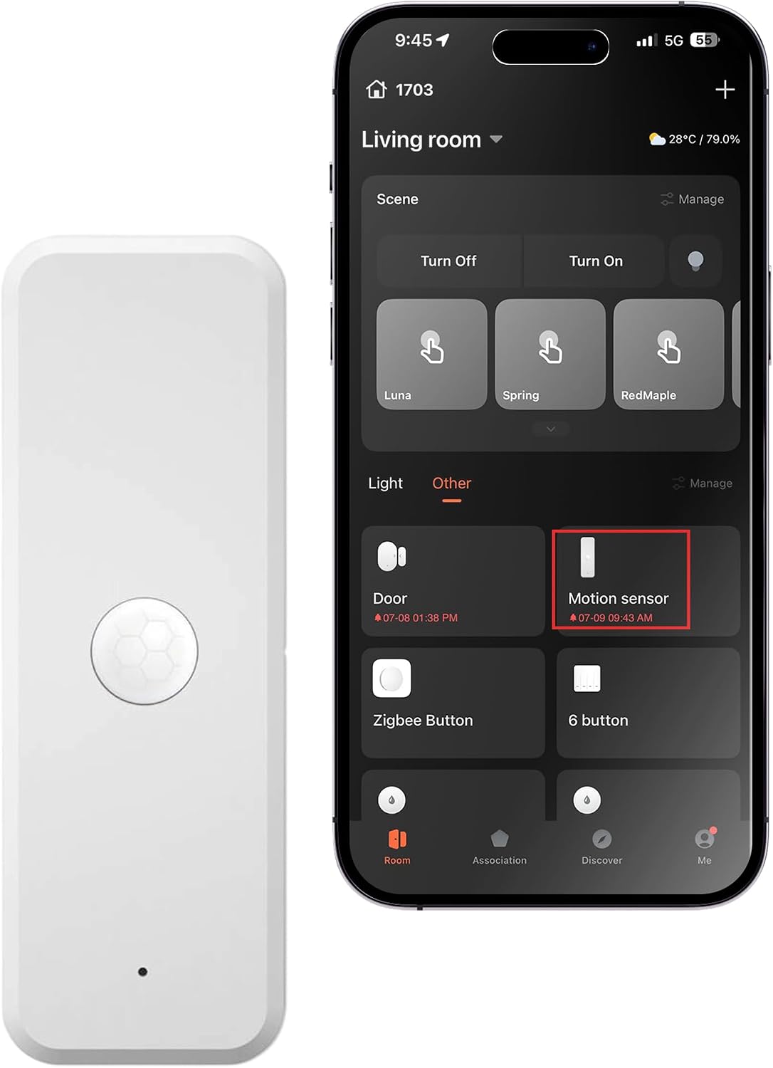 Zigbee Motion Sensor, Wireless Motion Detector,Colorpanda Zigbee Hub