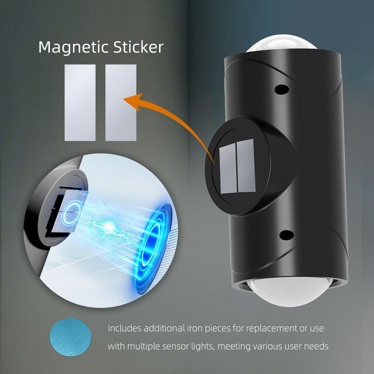 Magnetic Battery Operated Wall Sconces, Rechargeable Motion Sensor Light