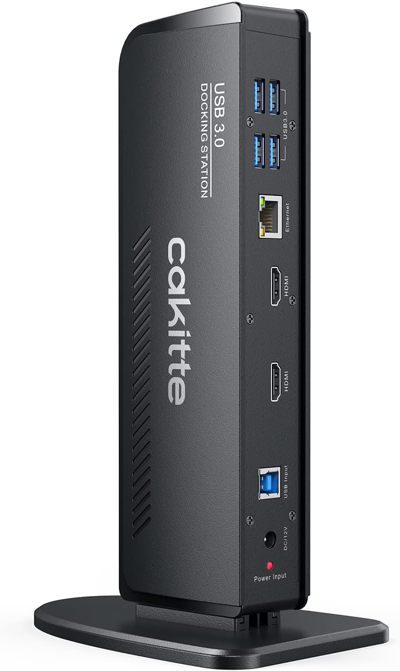 USB 3.0 Docking Station Dual Monitor, Universal Laptop Docking Station for MacBook & Windows
