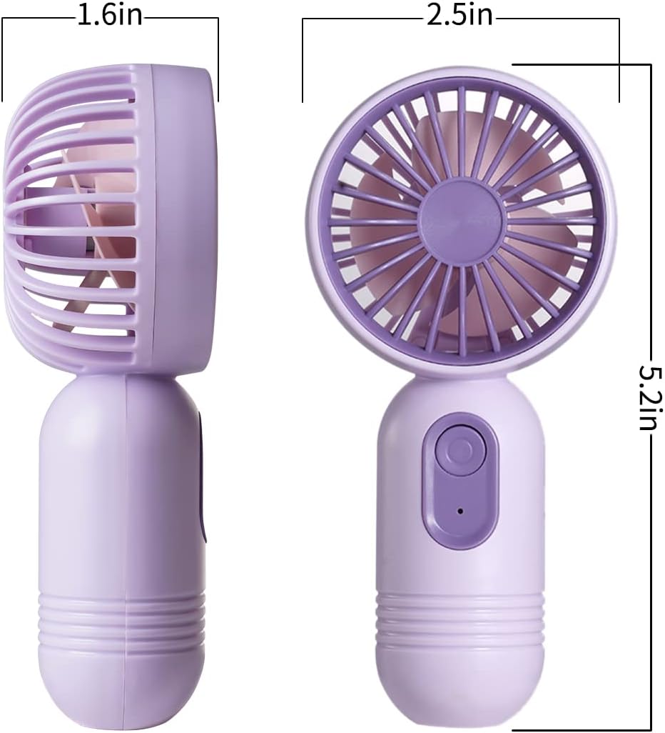 JODNO Mini Portable Fan 3 Pack, Cute Handheld Battery Operated Lightweight Small Personal Fan with 3 Speeds and USB Rechargeable Eyelash Fans for Women Men Office Outdoor Travel Camping