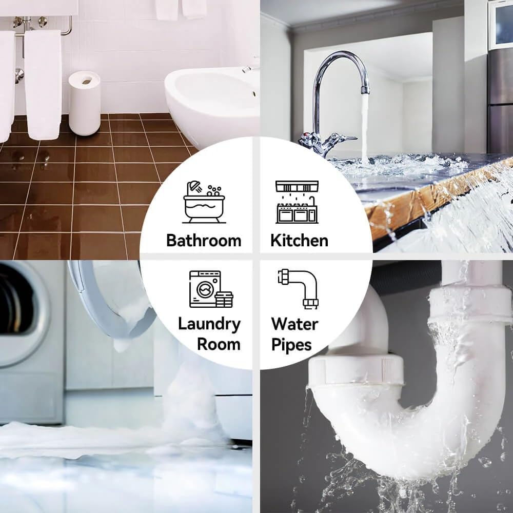 RAINPOINT Floating Remote WiFi Water Leak Detector for Home Basement 3 Pack with Hub,Wireless Siren Alarm Leakage Sensor Email & APP Push Notification Kitchen Sink,Bathroom,Laundry,Warehouse
