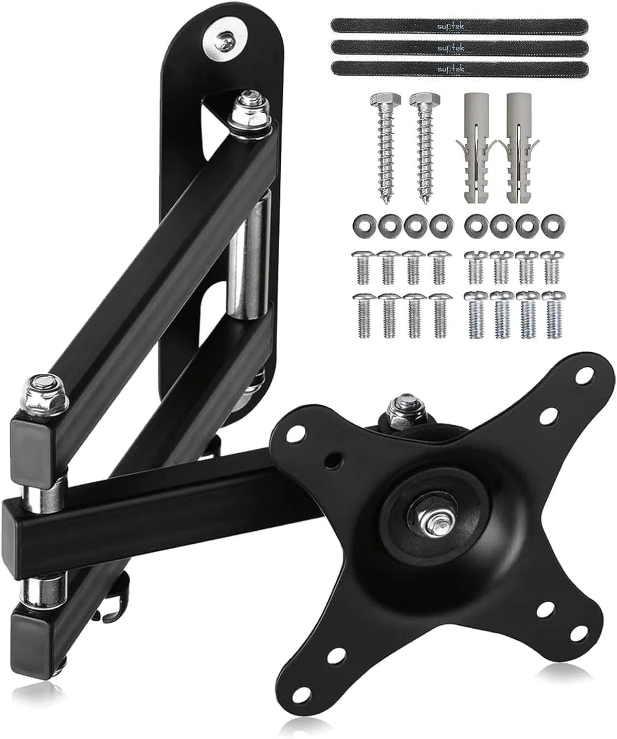 Suptek TV Wall Bracket Mount Swivel and Tilt for Most 15"-32" LED, LCD, OLED Flat Screen TVs and Monitors with VESA 75x75-100x100mm up to 13kg Full Motion Monitor Wall Bracket MA2720