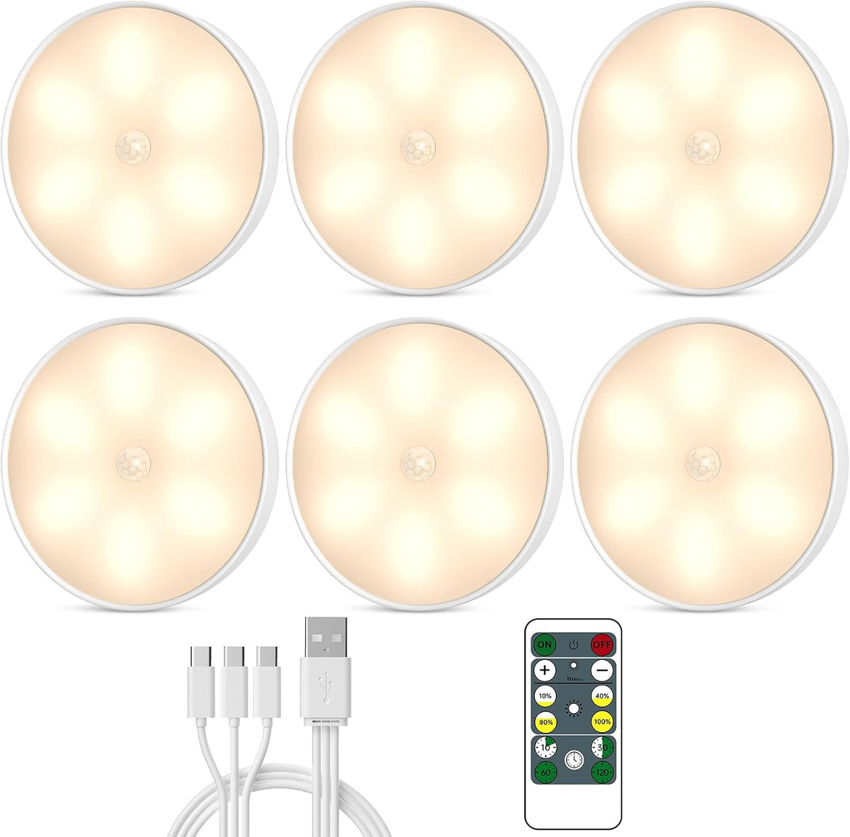Under Cabinet Lighting with Remote, Motion Sensor Step Lights