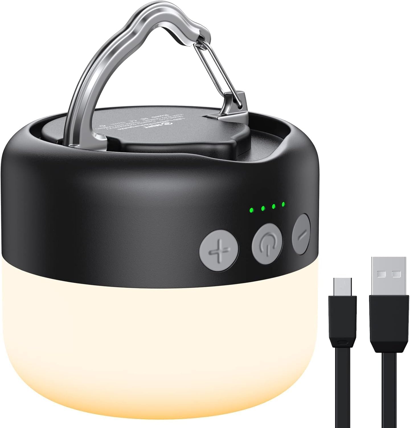 ZMNT LED Camping Lantern Rechargeable 1000LM, Up to 300H Running Time Camping Tent Light, 6700mAh Emergency Hanging Light for Hurricane, Power Outages, Home, Hiking, Water-Resistant, Black