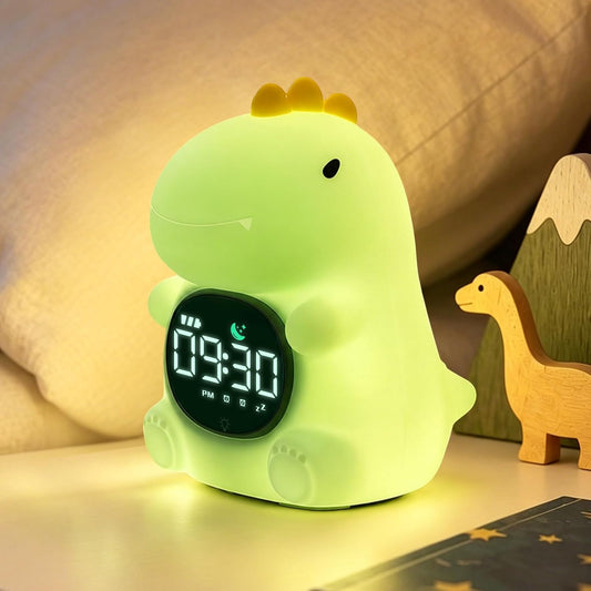 Dinosaur Kids Alarm Clock with Night Light, OK to Wake Clock for Toddler