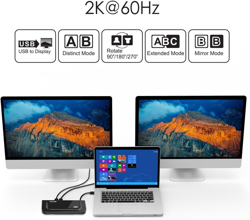 WAVLINK Universal Docking Station Dual 1080P Monitor for Mac, Windows