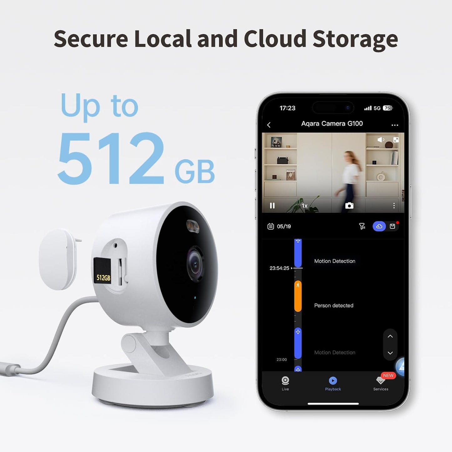 Aqara 2K Indoor/Outdoor Security Camera G100, HomeKit Secure Video, White | 2-Way Audio, Spotlight Color/IR Night Vision, AI Detection, 140° FOV, Wi-Fi 6, Supports HomeKit, Alexa, Google and IFTTT