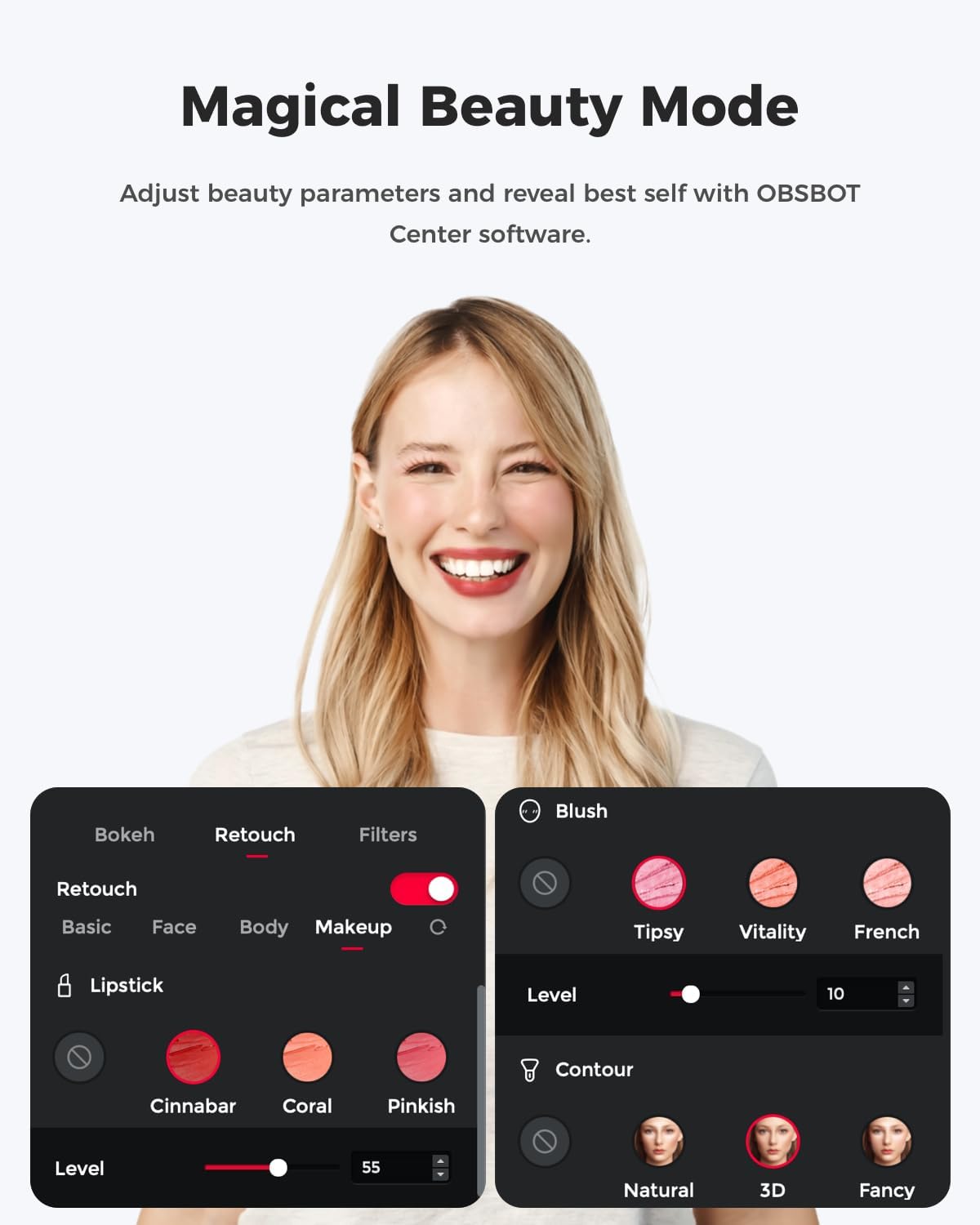 OBSBOT Meet 2-4K Webcam for PC with 1/2" Sensor, AI Framing & Autofocus | Beauty Mode, Lightweight, Gesture Control, HDR, Dual Microphone, 60 FPS, Web Cam for Streaming, Meeting, Gaming. (Space Grey)