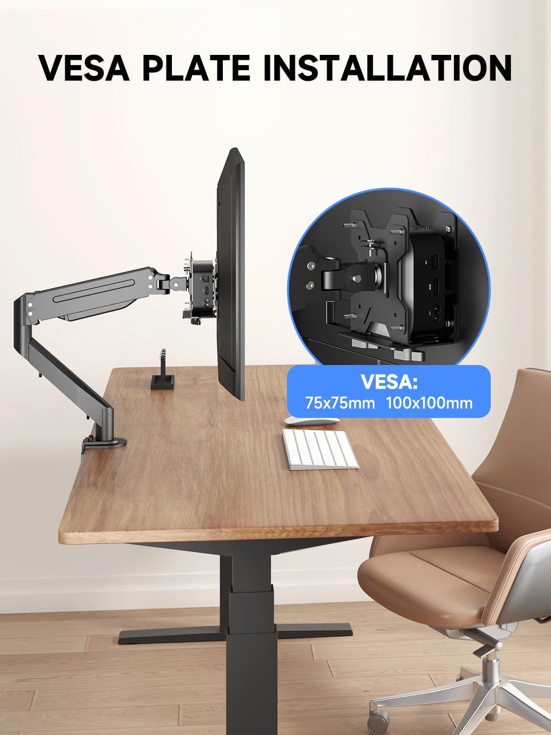 suptek Thin Client Mount Bracket Adjustable Mini PC Mount Bracket,CPU VESA Under Desk and Monitor Arm Computer Holder, Black, ZJJ002