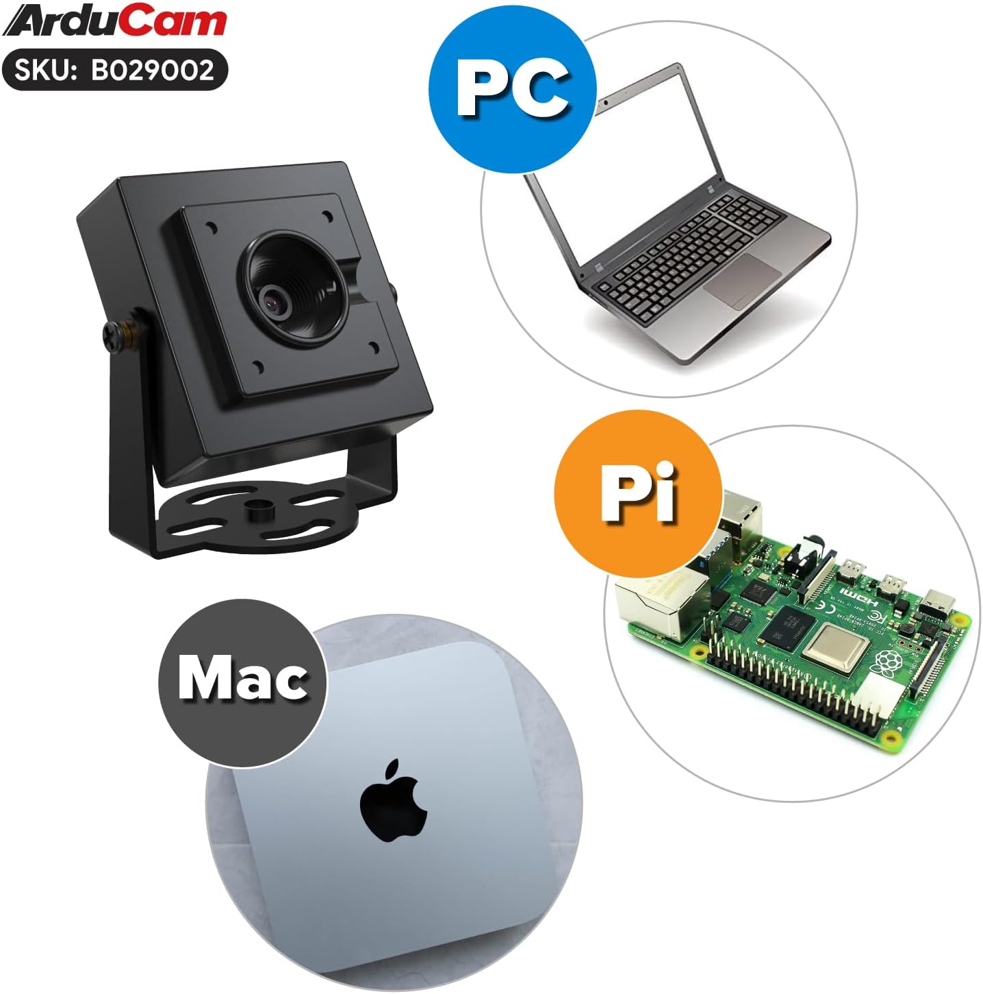 Arducam 4K 8MP Autofocus USB Camera Module with HDR, 1080P USB 2.0 Webcam, Lightburn Camera with Multiple preset AI Resolutions for Computer, Laptop, Raspberry Pi, Jetson Nano