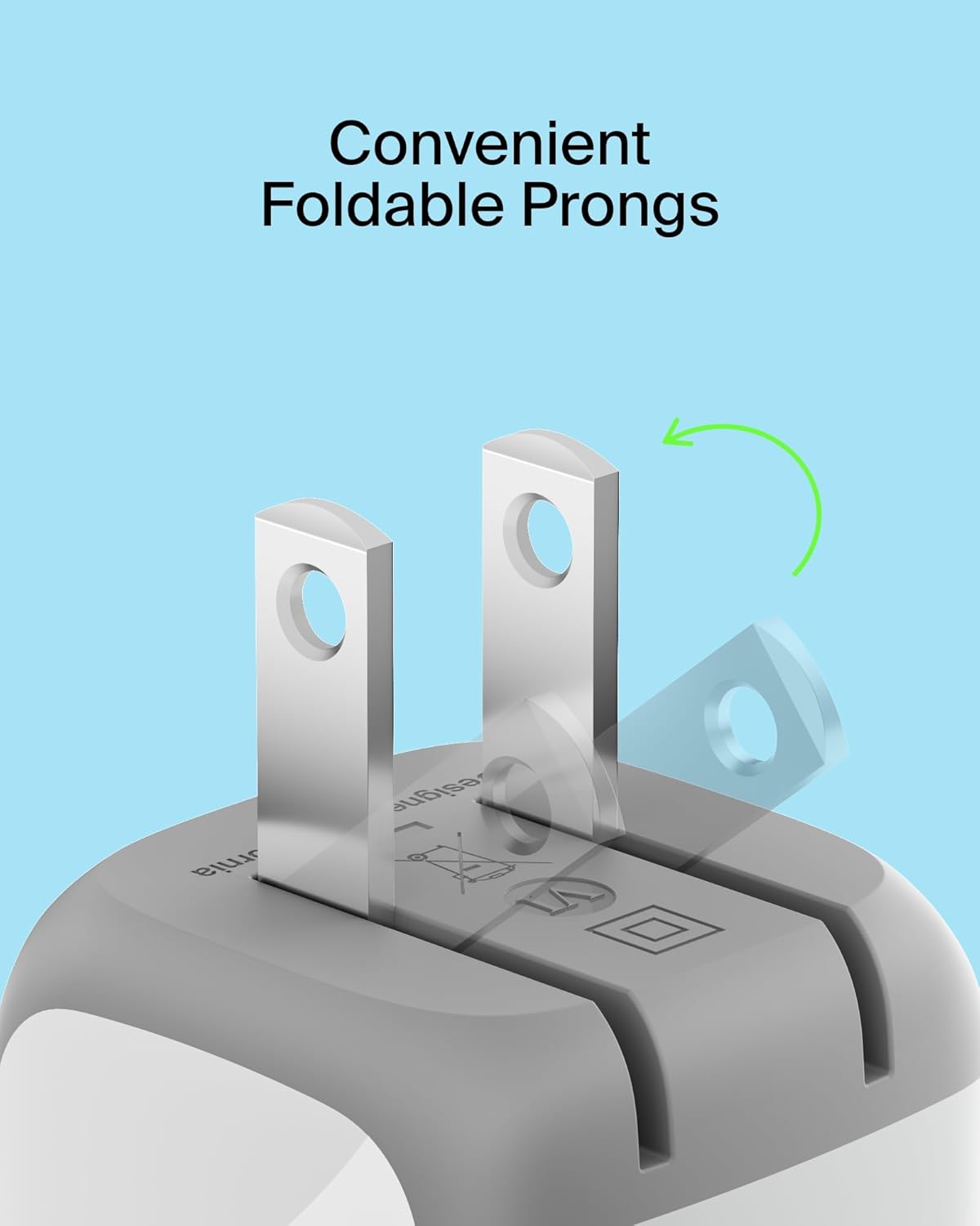 Belkin 20W Compact USB C Charger Block, Fast Charging for Travel | PD 3.1, Travel Charger, iPad, iPhone 17, Samsung Galaxy, Pixel, AirPods, Apple Watch, Nintendo Switch 2, Foldable Prongs