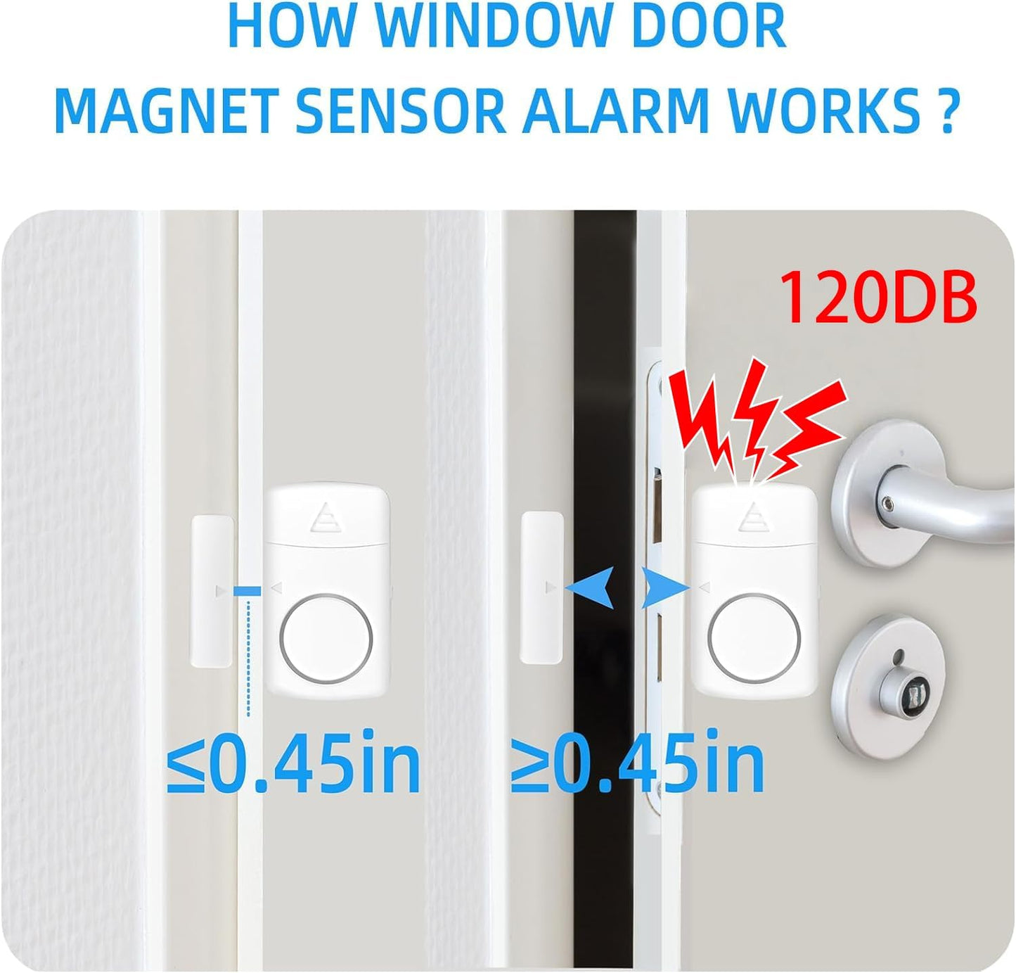 Window Door Alarm, 120db Door Alarm for Kids Safety, Door Window Sensor for Home Security