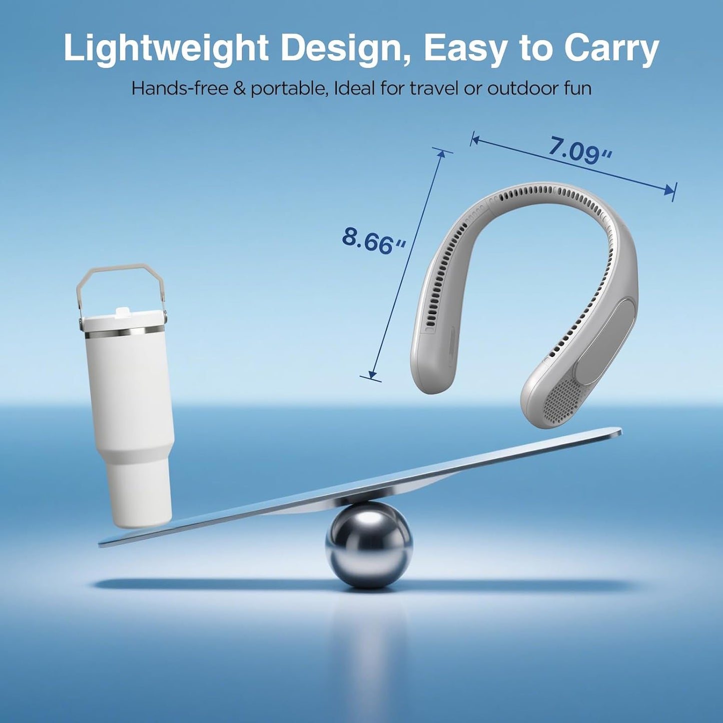 Hotsales Neck Fan, Bladeless Fan That Blows Cold Air, Portable Rechargeable | 6000 mAh Battery, 3 Speeds, Hands Free Wearable Personal Cooling Fan for Men and Women, Travel, Outdoor, USB Rechargeable