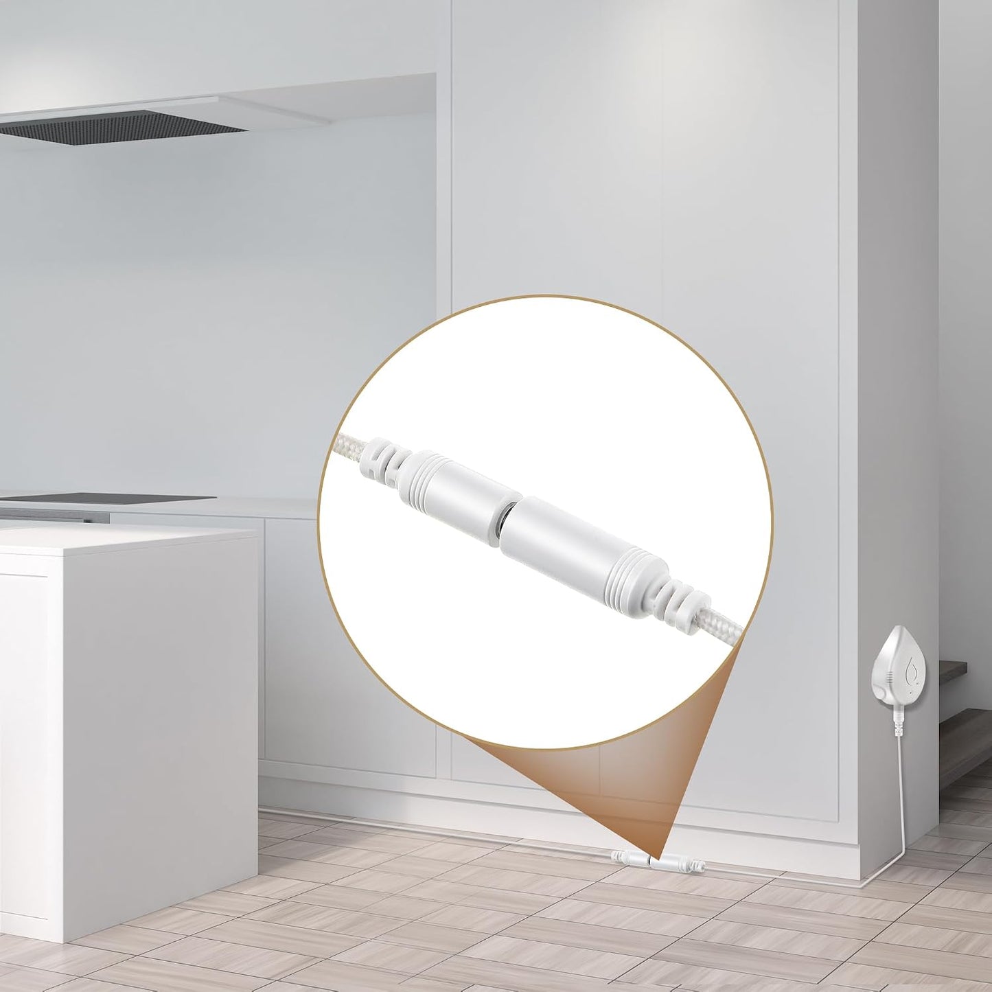 Feekoon Foot Sensing Add Compatible with Moen 920-006, 6' Leak Sensor Extension Cable Accessory Compatible with Flo Smart Water Detector 920-004 920-005, White