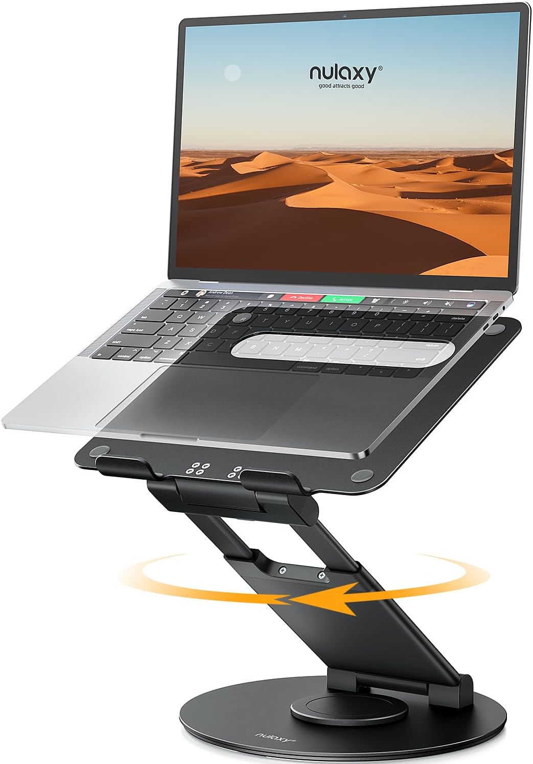 Nulaxy 18" Height Telescopic 360 Rotating Aluminum Laptop Stand Desk Silver