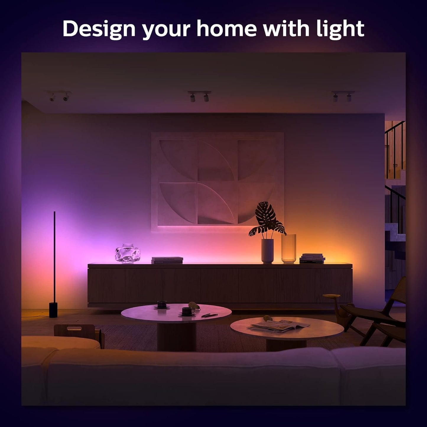 Philips Hue Indoor 6-Foot Smart LED Light Strip Base Kit with Plug - Flowing Multicolor Effect - 1 Pack - Control with Hue App - Compatible with Alexa, Google Assistant and Apple HomeKit
