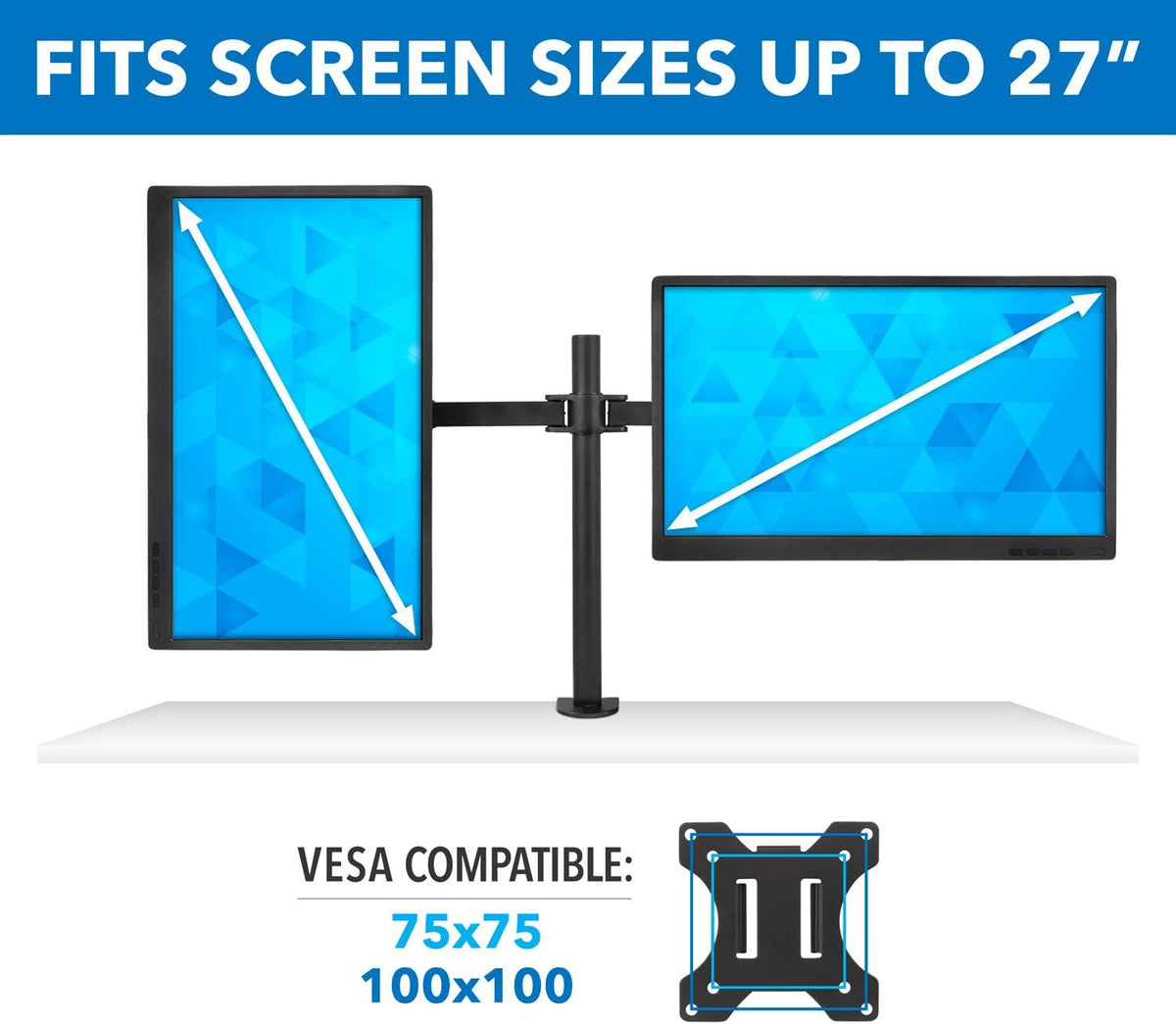 Mount-It! Dual Monitor Desk Mount, 17-32", 19.8 lbs Each